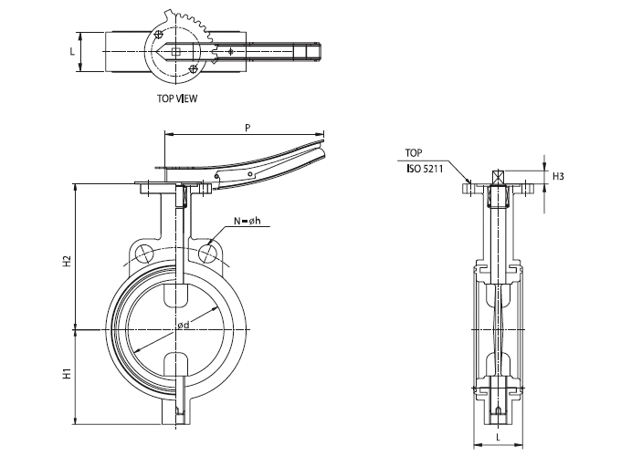 cấu tạo của van bướm tay gạt