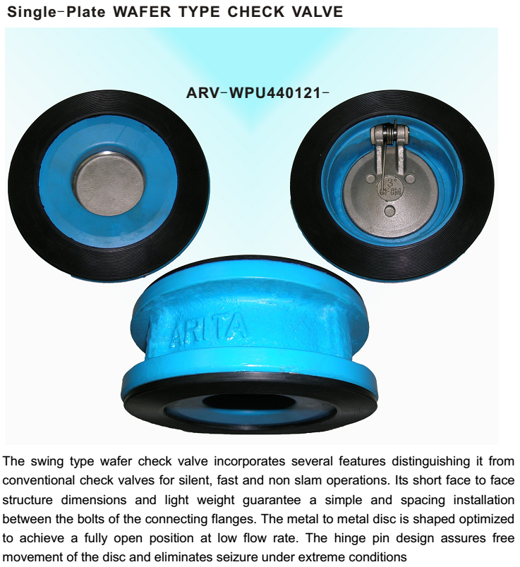 Đặc điểm của van một chiều tay gạt gang thép đĩa đơn Arita ARV-WPU440121