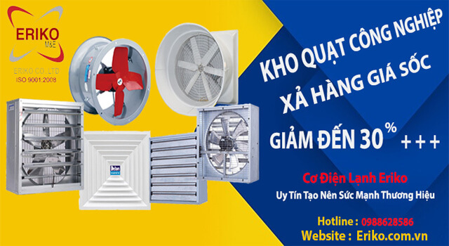 Sale 30% Quạt Thông gió Công Nghiệp
